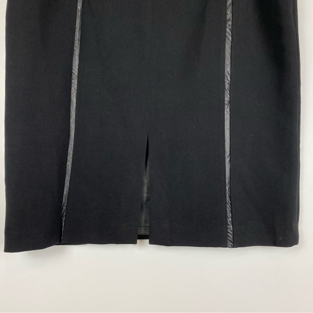 Peter Nygard Black Pencil Skirt Pleather Dart Accents Womens Size 14 - Picture 11 of 12
